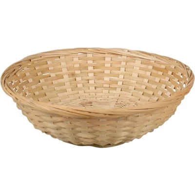Afbeelding van broodmand rond bamboe hout D22 cm mandje rotan/riet