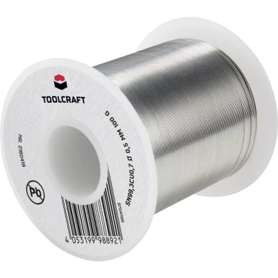 Afbeelding van TOOLCRAFT Soldeertin, loodvrij Spoel Sn99,3Cu0,7 ROL1 100 g 0.5 mm