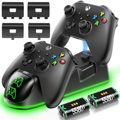 Afbeelding van OIVO Xbox Controller Oplaadbaar Station met 2X 3360mWh Oplaadbare Batterij voor One/Xbox Series X/S, One 2 Batterij, Batt
