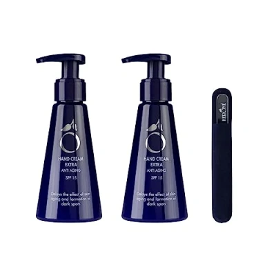 Afbeelding van Herome 2 Pack Handcreme Extra Anti Ageing SPF15 Vertraagt Rimpels Inclusief Glass Nail File 2*120ml.