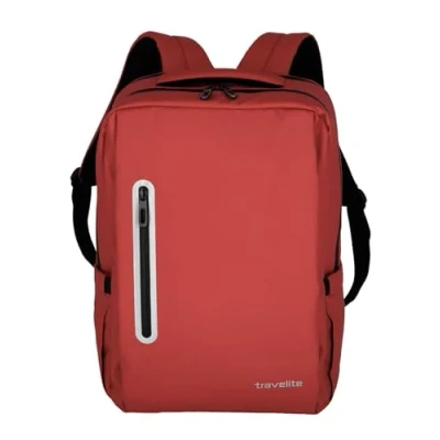 Afbeelding van Travelite Basics Boxy Backpack red Schoolrugzak