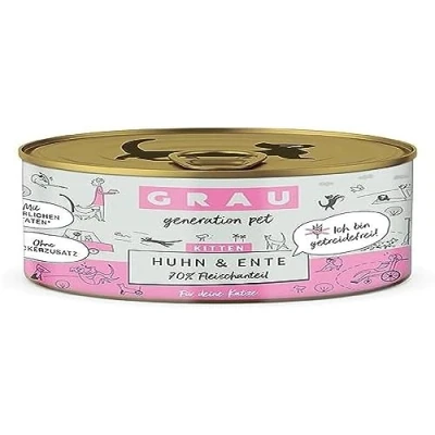 Afbeelding van 6x200g Kitten Kip/Eend Bliksmulpotjes Grau Kattenvoer