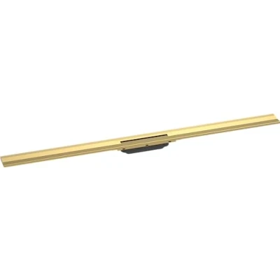 Afbeelding van hansgrohe Ready set douchegoot RainDrain Flex, afvoergoot 1200 mm, bodemafvoer in te korten voor wandmontage, gepolijst Gold Optic
