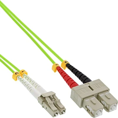 Afbeelding van LC SC Duplex Optical Fiber Patch kabel Multi Mode OM5 groen / LSZH 3 meter InLine