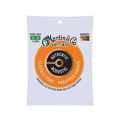 Afbeelding van Martin Strings MA500FX Flexible Core Phosphor Bronze Extra Light 10 54 snarenset voor 12 snarige westerngitaar