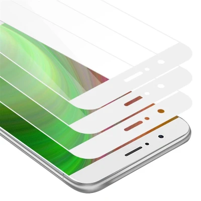 Afbeelding van Cadorabo 3x Screenprotector geschikt voor Honor V9 Volledig scherm pantserfolie Beschermfolie in TRANSPARANT met WIT Getemperd (Tempered) Display beschermend glas 9H hardheid 3D Touch