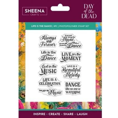 Afbeelding van Sheena Douglass Day of the Dead Clearstamp Life is Dance