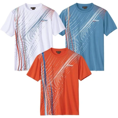 Afbeelding van Atlas for Men Set van 3 T shirts Sport Summer Heren Verkrijgbaar in grote maten 5XL