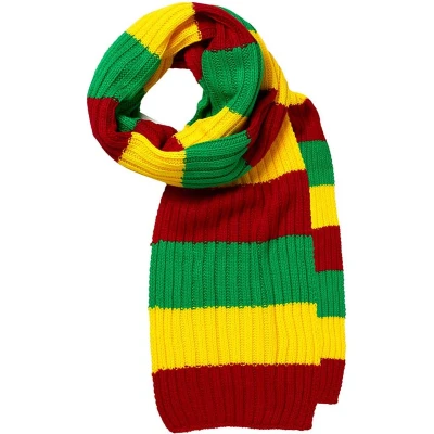 Afbeelding van Apollo Feest sjaal 2 x rib rood geel groen One size Gebreide heren dames Limburg Carnavals