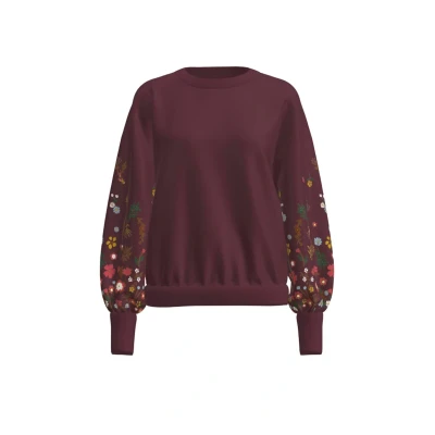 Afbeelding van ONLY Sweatshirt &#039;ONLBrooke&#039; lichtblauw / curry spar wijnrood