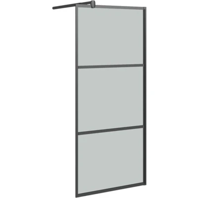 Afbeelding van Inloopdouchewand 90x195 cm donker ESG glas zwart