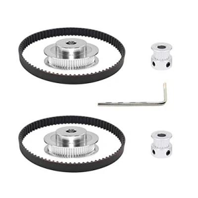 Afbeelding van Befenybay 2Kit 2GT Synchrone Wiel 20 &amp; 60 Tanden 6.35mm Boring Aluminium Timing Katrol met 2 stks Lengte 200mm Breedte 6mm Riem (20 60T 6.35B 6)