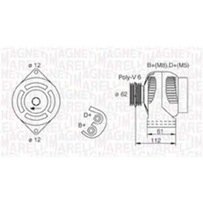 Afbeelding van Magneti Marelli Alternator/Dynamo 063731884010