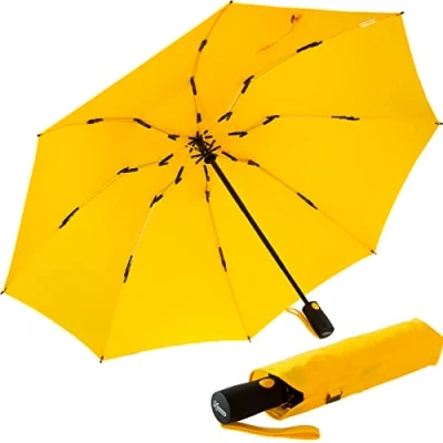 Afbeelding van iX brella Omgekeerd openende glasvezelzakparaplu met gekleurde spaken, geel, 106 cm