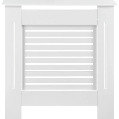 Afbeelding van Radiatoromkasting radiatorombouw MDF wit 112x19x82 cm