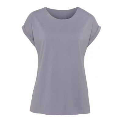 Afbeelding van Lascana Tshirt basic, Dames, Maat: 40/42, Flieder