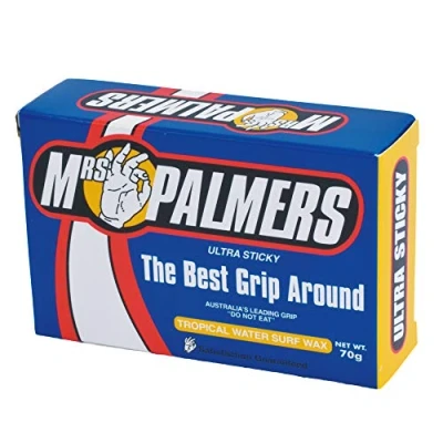 Afbeelding van Mrs Palmers Tropical Water Surf Wax Watertemperatuur: 24 C en warmer Verhoogde stickfactor met additief van tractie 2000