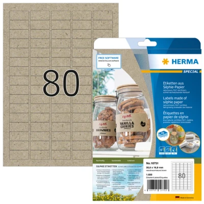 Afbeelding van Etiket HERMA 10751 35.6x16.9mm silphie bruin 1600stuks