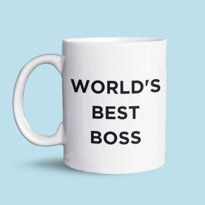 Afbeelding van NietMokken.nl Grappige mok &quot;World&#039;s Best Boss&quot; Keramische tas 325 ml Beide zijden bedrukt Magnetron en vaatwasbestendig Perfecte beker voor koffie of thee Leuk als cadeau je baas!