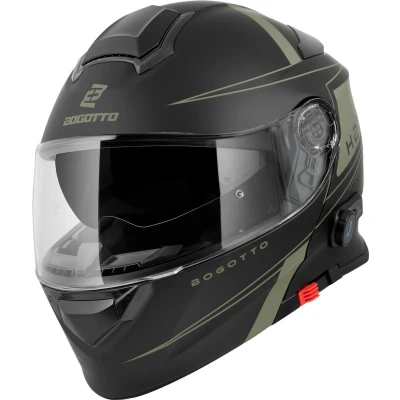 Afbeelding van Bogotto H271 Taog Bluetooth Helm, zwart groen, afmeting XS voor man