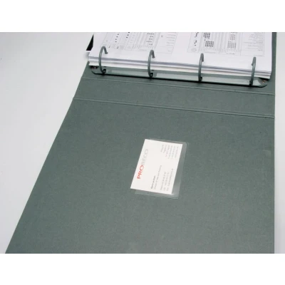 Afbeelding van Q CONNECT badge pocket, zelfklevend, ft 60 x 95 mm, open korte zijde, pak van 10 stuks pocket file