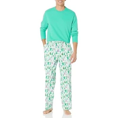 Afbeelding van Amazon Essentials Flanellen pyjama voor heren (verkrijgbaar in groot en lang), feestelijke boomset, XXL