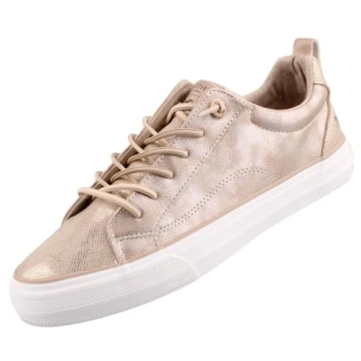 Afbeelding van Mustang Sneakers laag champagner, Dames, Maat: 38, Champagner Imitatieleer/ textiel