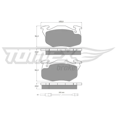 Afbeelding van Remblokkenset, schijfrem TOMEX Brakes TX 10 342