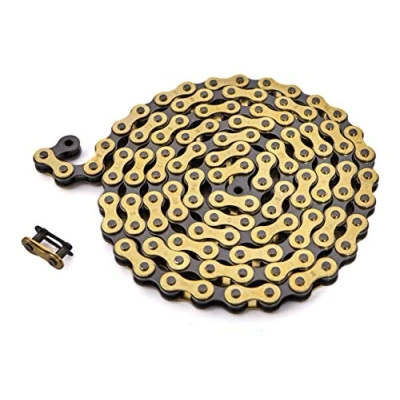 Afbeelding van KHE BMX/FIXIE ketting 1/2&quot; x 1/8&quot; 112 schakels links slechts 385g met kettingslot I4 vele kleuren (goud)