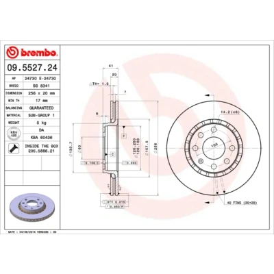 Afbeelding van Brembo Remschijf 09.5527.24