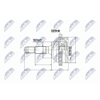 Afbeelding van Homokineet reparatie set, aandrijfas NTY NPZ PE 020