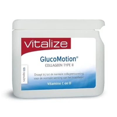 Afbeelding van GlucoMotion® collageen type II 60 caps. Ongedenatureerd 2 Met vitamine C en D3 Vitalize