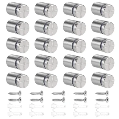 Afbeelding van Dreamtop 20 Stks Stand Off Bevestigingen 19x25mm Rvs Reclame Schroef Teken Houders Standoff Schroeven Muurbevestigingen Glas Bolt Nagels voor Displays