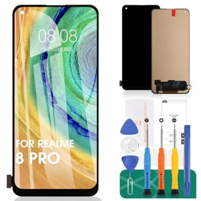 Afbeelding van Voor Oppo A74 4G LCD Vertoning A94 5G het Schermvervanging Realme 8 Aanrakingsscherm Pro Digitizerassemblage de Reparatiekits van Reno4 SE (Zwart)