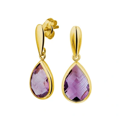 Afbeelding van Geelgouden Oorhangers amethyst 4017176
