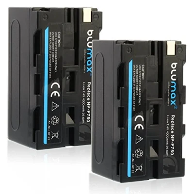 Afbeelding van 2X Blumax batterij compatibel met Sony NP F750 / F550 F970 F960 F570 4000mAh (Blackmagic F570) ook voor diverse flitsers Videolampen Veldmonitoren