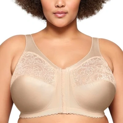 Afbeelding van Glamorise Vrouwen Magic Lift Volledige Figuur Ondersteuning Front Sluiten Zachte Cup Dagelijkse BH, Blozen, 95C