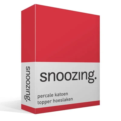 Afbeelding van Snoozing Topper Hoeslaken Eenpersoons 70x200 cm Percale katoen Rood