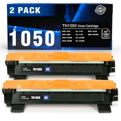 Afbeelding van Toner Experte Compatibele Brother TN1050 Zwart Cartridge Vervanging voor TN 1050 HL 1110 1210W 1212W DCP 1612W 1510 1610W Printer 2 Pack