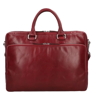 Afbeelding van LEONHARD HEYDEN Leren Business tas met laptopvak Cambridge Zipped Briefcase 2 Compartments Red Donkerrood
