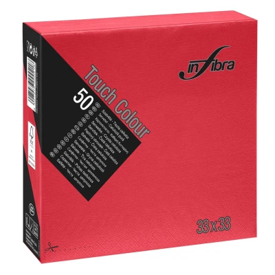 Afbeelding van Servet Infibra I 0297 33x33cm 1/4 vouw 2 Laags Rood 900 Stuks