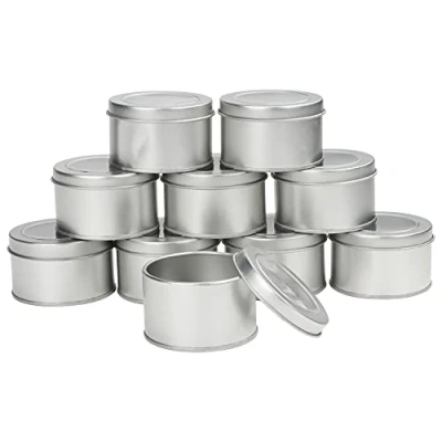 Afbeelding van Kurtzy Rond Zilveren ALuminium Bak met Deksel (10 Pak) 6,5 x 4 cm Lege Metalen Opslag Reis Bakjes Container Potten Voor DIY Hobby, Cosmetica, Lippen Balsem, Kruiden &amp; Zalf