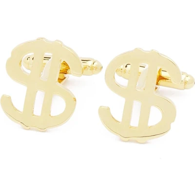 Afbeelding van Manchetknopen Dollar Teken Currency USD Goudkleurig