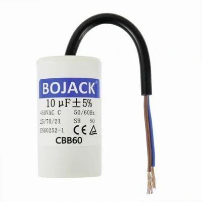 Afbeelding van BOJACK CBB60 450V 10uf condensatorstarter elektromotor, 50/60HZ aanloopcondensator met draad