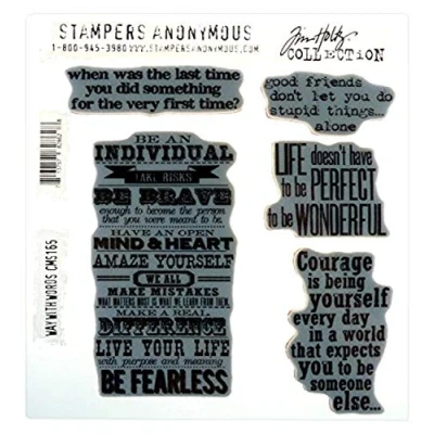 Afbeelding van Tim Holtz Cling Mounted stempel Sets Stampers Anonymous Way met woorden rubberen