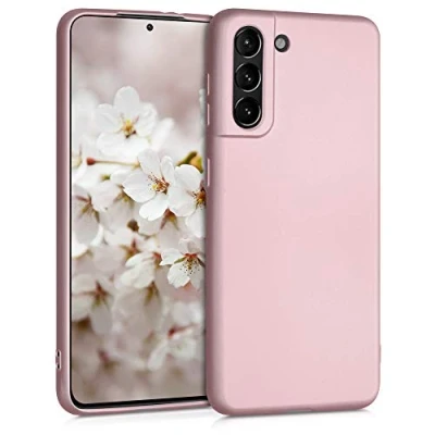 Afbeelding van kwmobile telefoonhoesje geschikt voor Samsung Galaxy S21 Hoesje smartphone Back cover in metallic roségoud