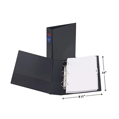 Afbeelding van Avery Juridische Drie Ring Duurzame Binder met 2 Inch Ronde Ring, Zwart, 1 (6401)