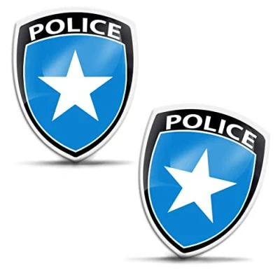 Afbeelding van SkinoEu KS 116 Zelfklevende stickers, 3D gel, siliconen, politie, politiestickers, autostickers, auto, motorfiets, fiets, raam, telefoon, laptop, pc, tablet, deur, 2 stuks