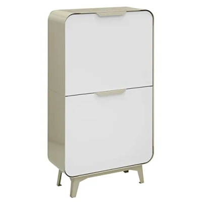 Afbeelding van ARREGUI Round CR431 R Recyclingafvalemmer voor keuken, 4 bakken, moderne afvalscheiding met vakken, afvalbak van staal emmers, vuilniszak x 17 l (68 l), crème en mat wit