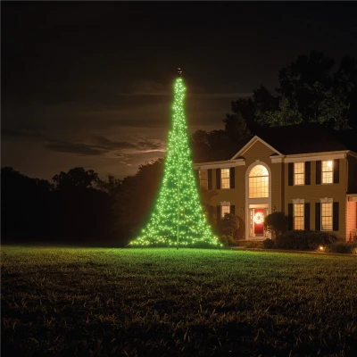 Afbeelding van Fairybell Smart Magic LED Buiten Kerstboom voor in de vlaggenmast 4 meter 864 LEDs Bedienbaar met App